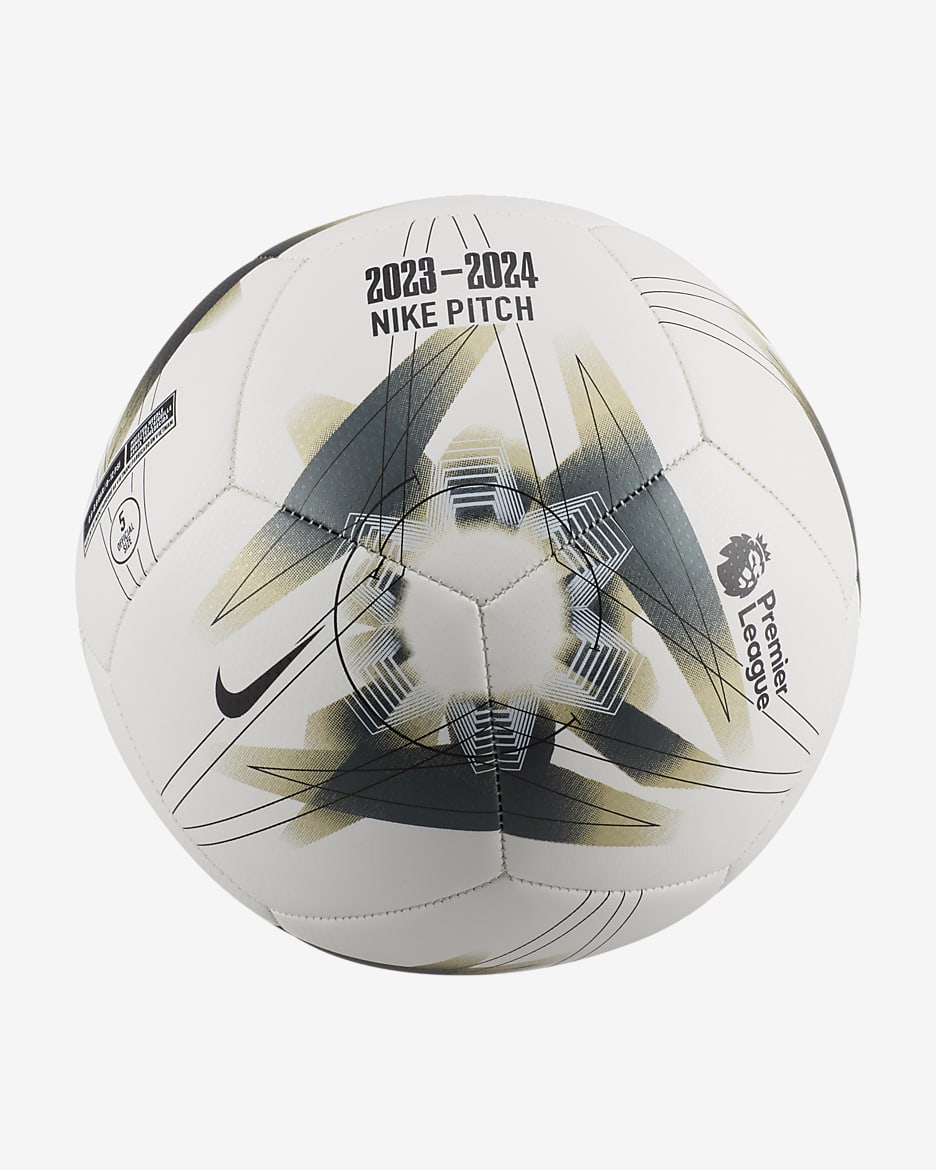 Premier League Pitch Football - White/Metallic Gold Star/Black