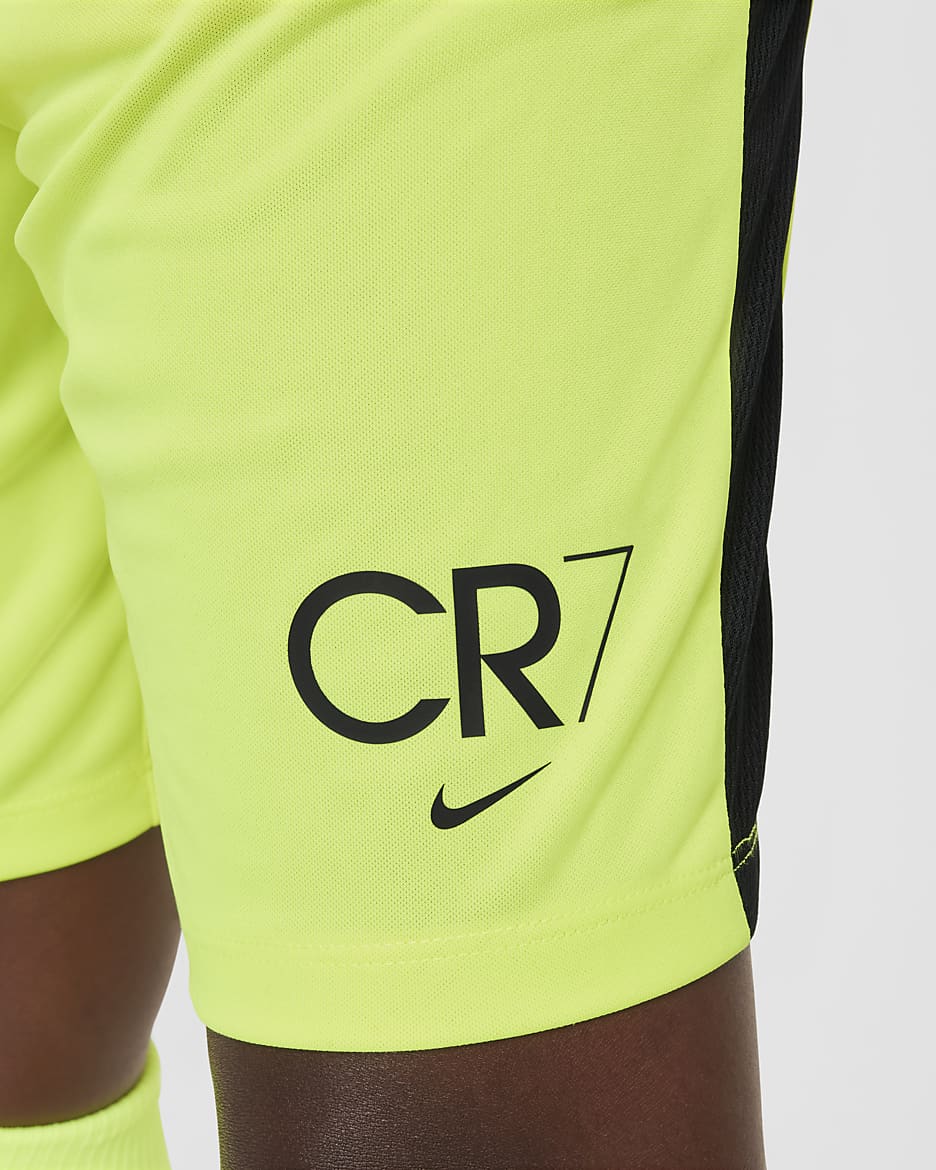 CR7 Academy23 Older Kids' Dri-FIT Football Shorts - Volt/Black/Black