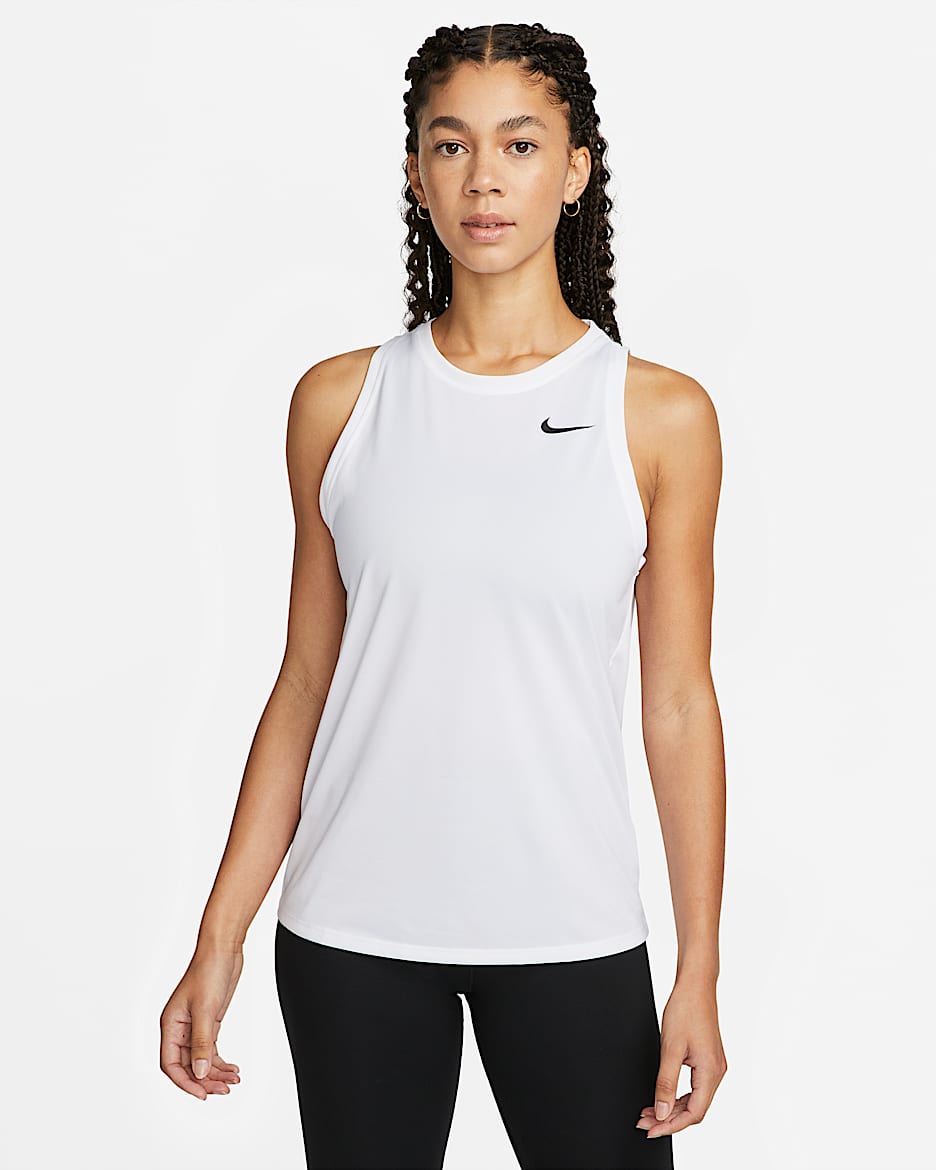 Camiseta de tirantes de entrenamiento para mujer Nike Dri-FIT - Blanco/Negro