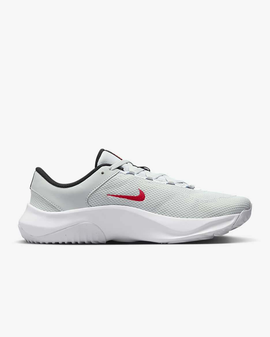 Nike Legend Essential 3 Next Nature Men's Workout Shoes - Pure Platinum/White/Black/University Red