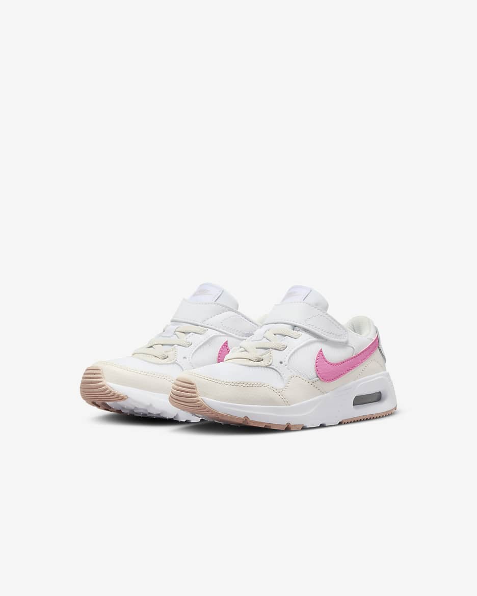 Tenis para niños de preescolar Nike Air Max SC - Blanco/Fantasma/Violeta platino/Rosa alegre