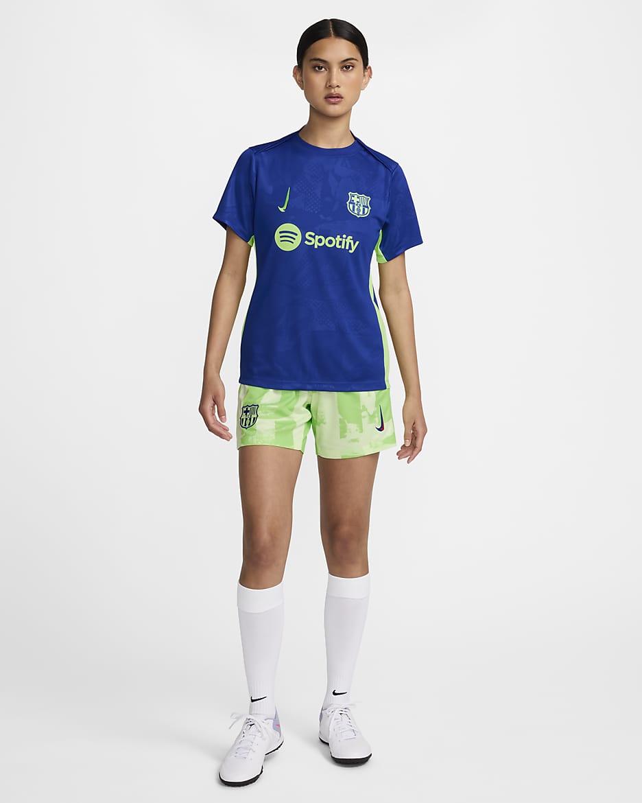 F.C. Barcelona Academy Pro Third Women's Nike Dri-FIT Football Pre-Match Top - Old Royal/Old Royal/Lime Blast/Lime Blast