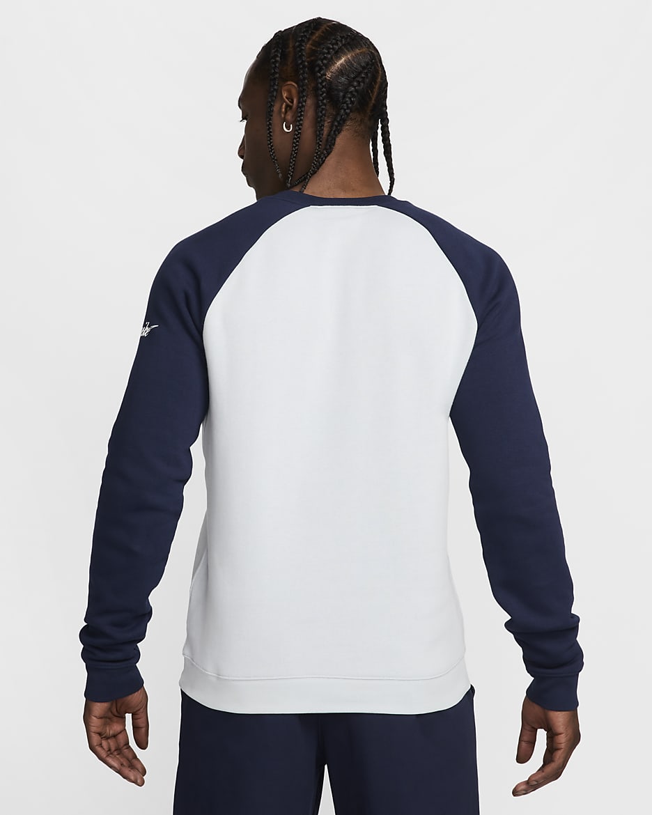 Sweatshirt Nike Historic Raglan (NFL Giants) för män - Field Silver/College Navy