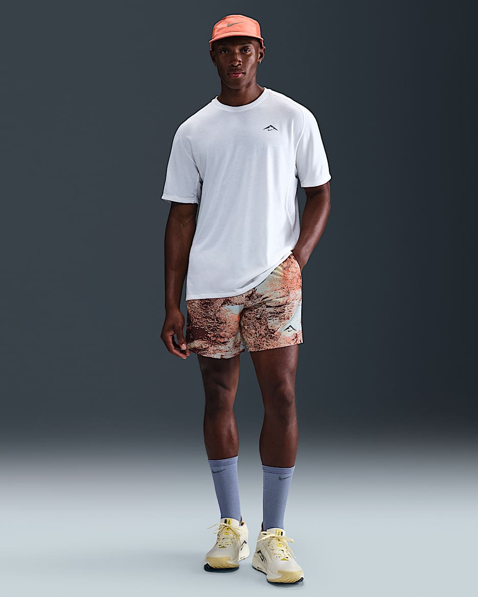 Nike Trail Dri-FIT fôret løpeshorts til herre (15 cm) - Sail/Svart/Svart