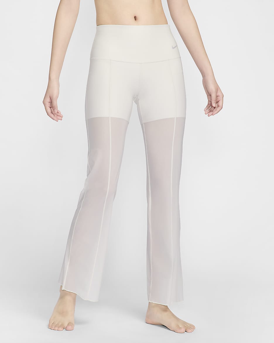 Nike Zenvy Sheer Women's Gentle-Support High-Waisted Full-Length Trousers - Light Orewood Brown