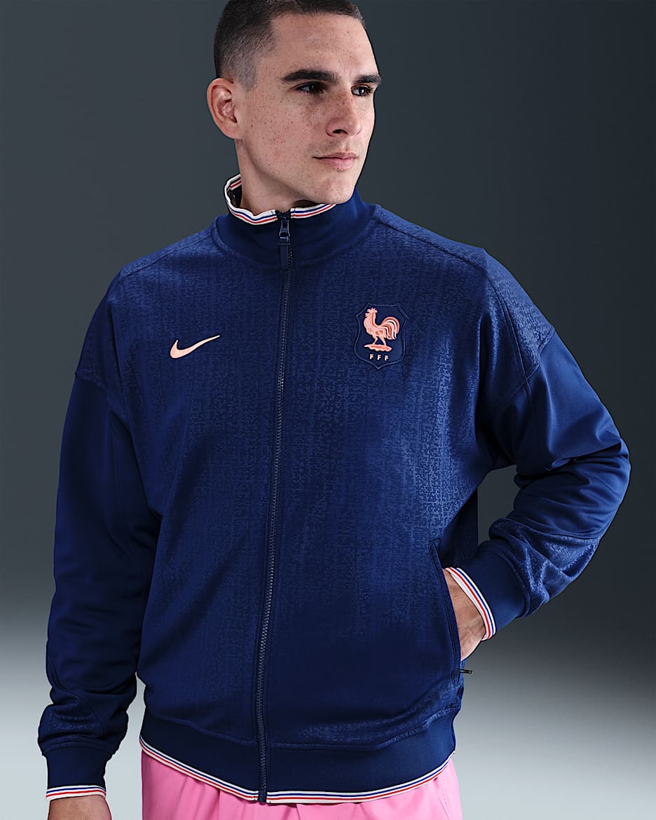 FFF Academy Pro Men's Nike Dri-FIT Soccer Anthem Jacket - Blue Void/Light Madder Root