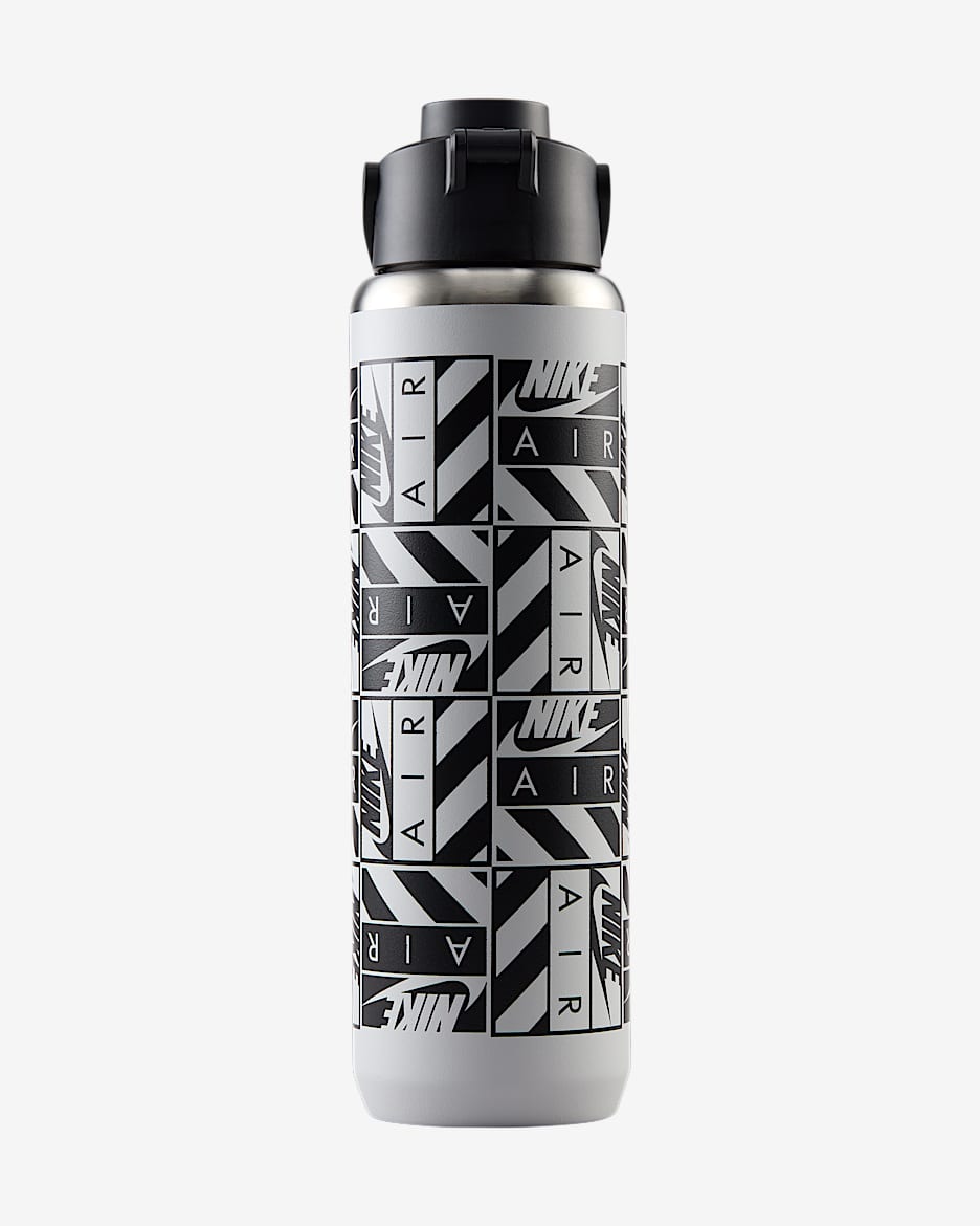 Nike Recharge Trinkflasche aus Edelstahl (710 ml) - Weiß/Schwarz/Schwarz/Schwarz