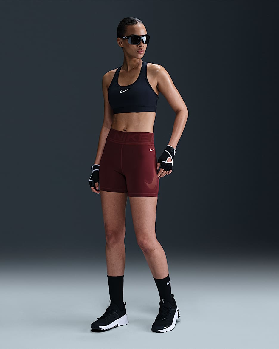 Shorts da ciclista 13 cm a vita alta Nike Pro Sculpt – Donna - Dark Team Red/Bianco