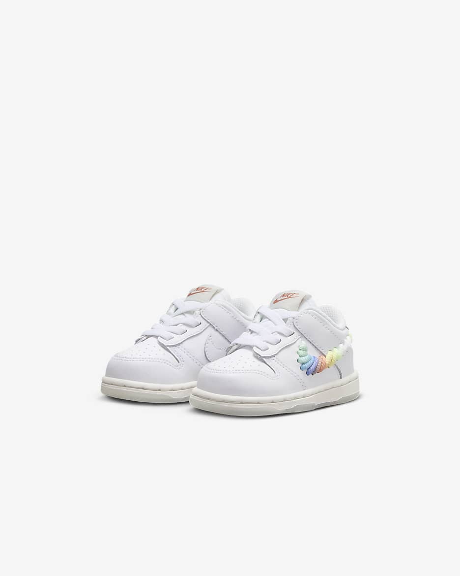 Calzado para bebé e infantil Nike Dunk Low SE - Blanco/Rosa tierra/Plata claro/Multicolor