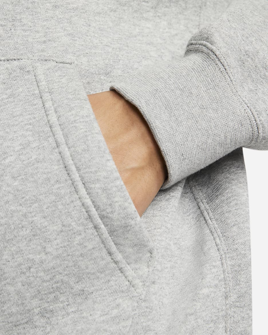 Nike Sportswear Club Fleece hettejakke til herre - Dark Grey Heather/Matte Silver/Hvit