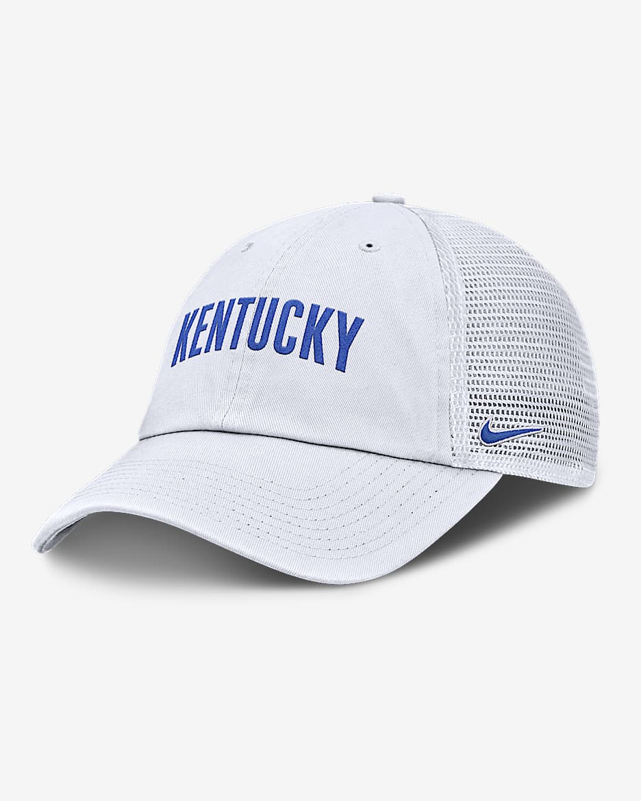 Gorra de rejilla universitaria Nike ajustable para hombre Kentucky Primetime Campus Club - Blanco