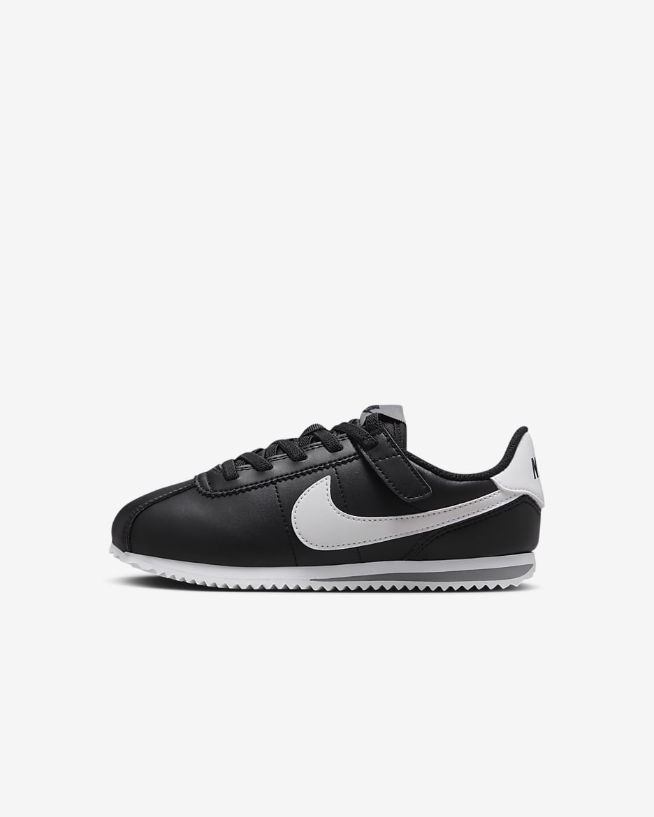 Tenis para niños de preescolar Nike Cortez EasyOn - Negro/Gris azulado/Blanco