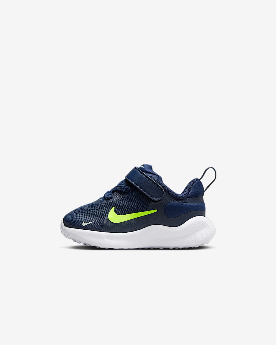 Nike Revolution 7 Schuh (Babys/Kleinkinder) - Midnight Navy/Volt Tint/Weiß/Volt