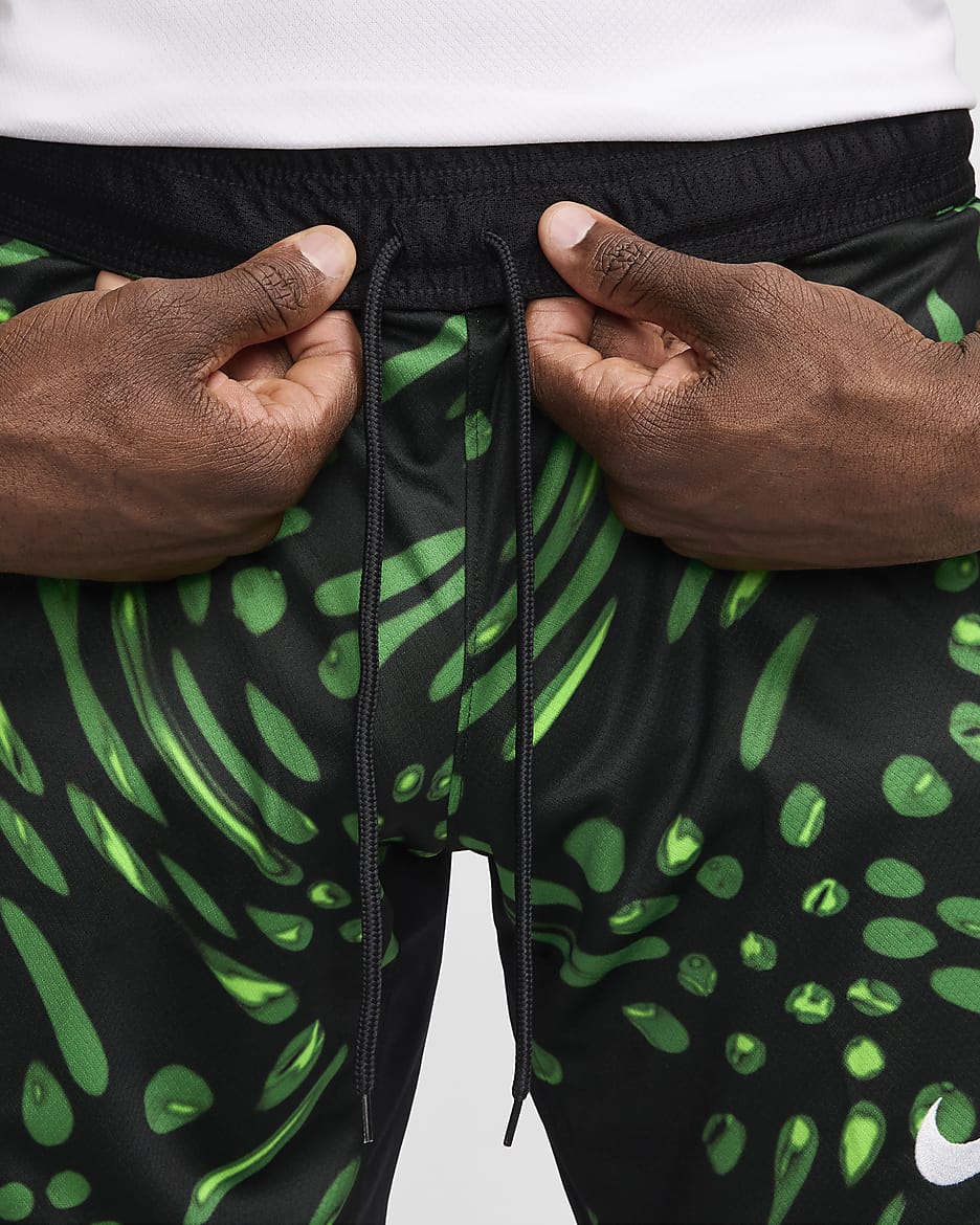 Nigeria 2024 Stadium Away Nike Dri-FIT-Replica-Fußballshorts für Herren - Schwarz/Lucky Green/Weiß