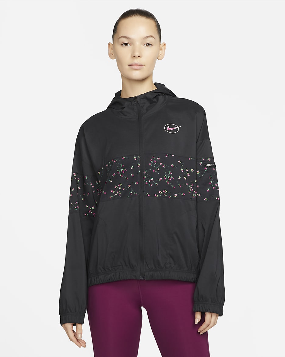 Chamarra de running de tejido Woven para mujer Nike Icon Clash - Negro/Negro