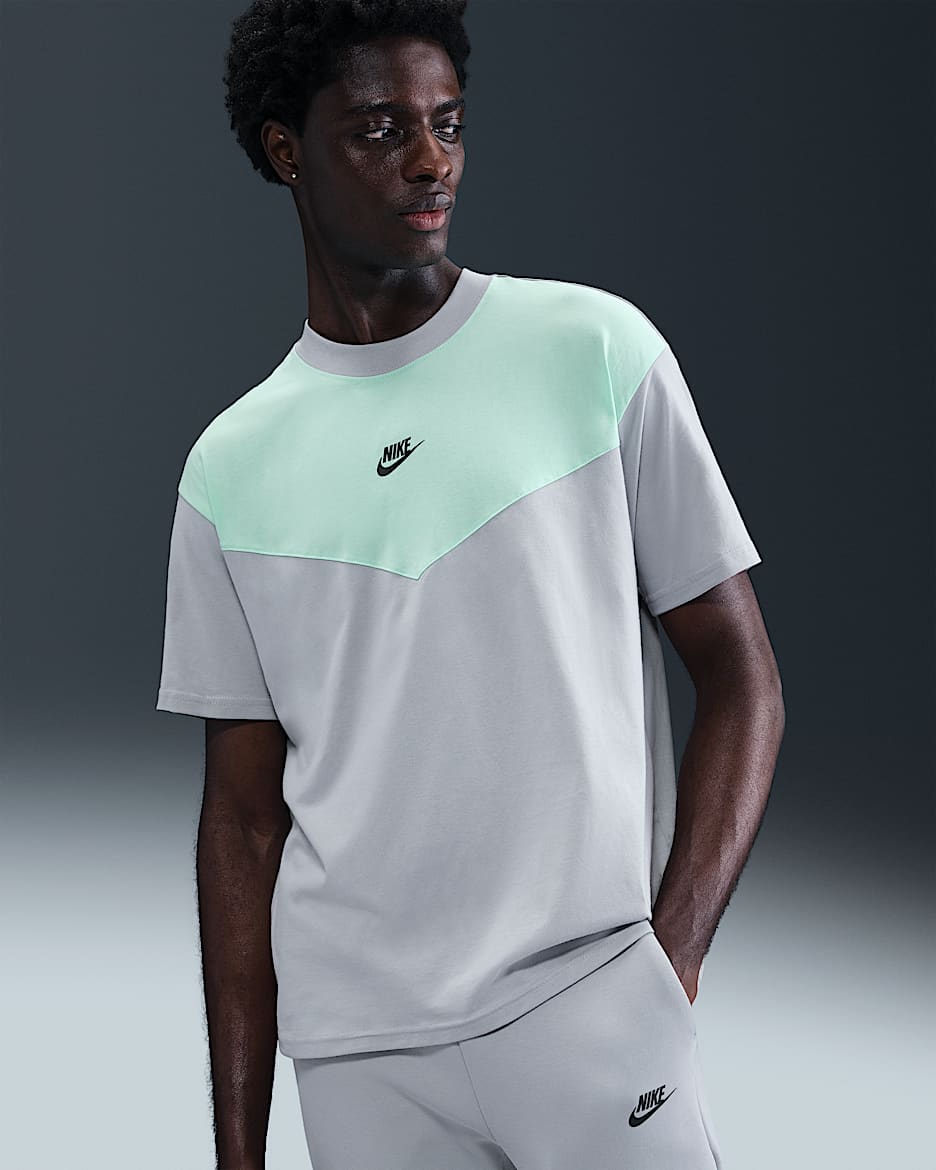 Nike Sportswear Men's T-Shirt - Wolf Grey/Mint Foam/Black