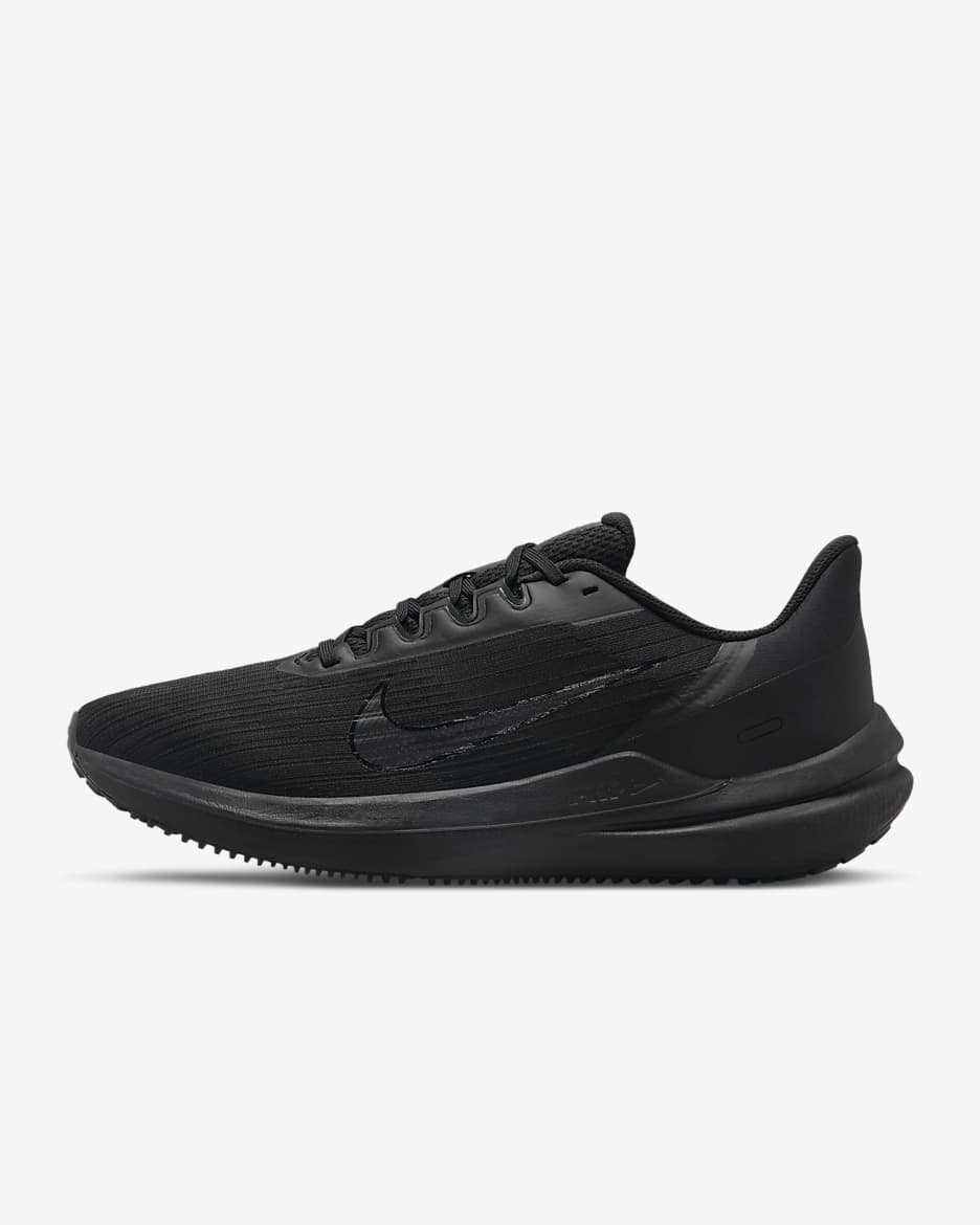Nike Winflo 9 Men's Road Running Shoes - Black/Dark Smoke Grey