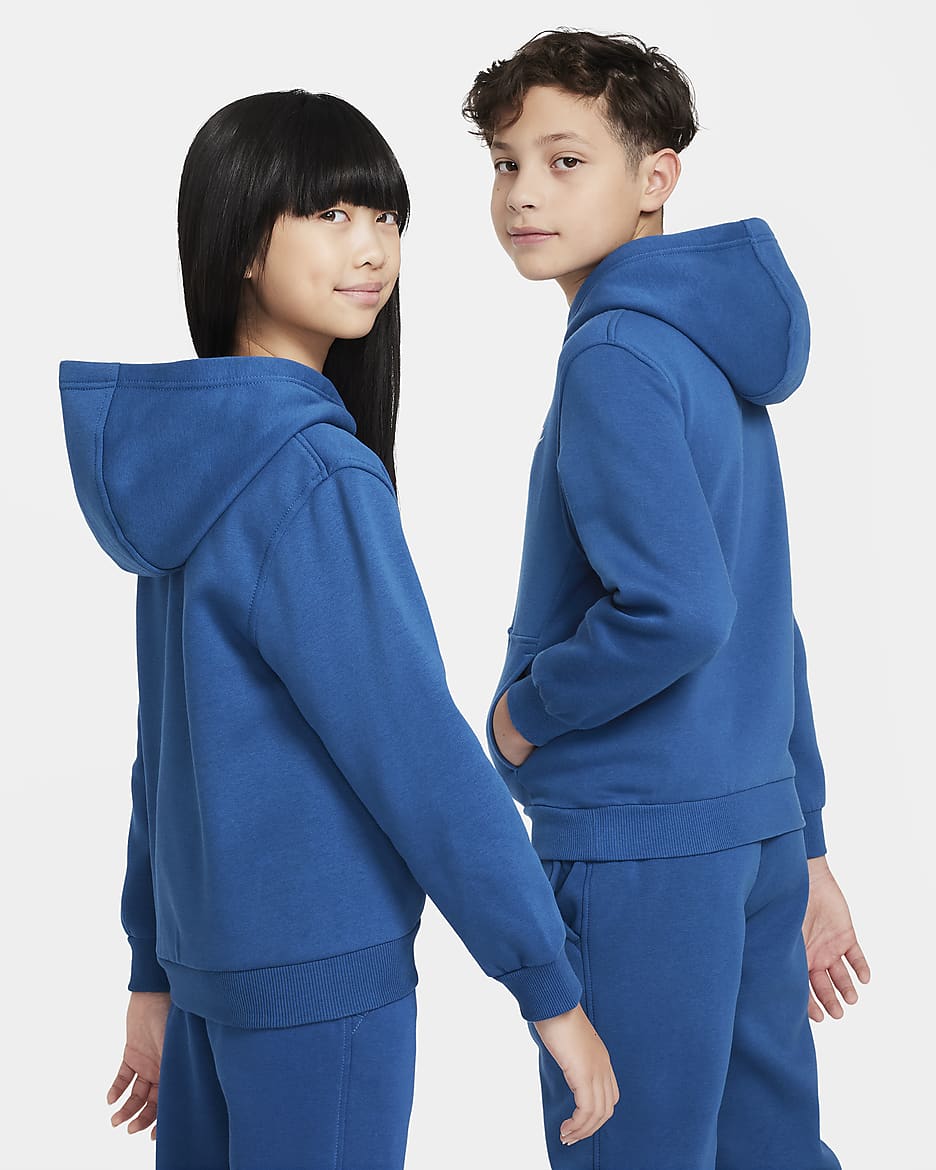 Nike Sportswear Club Fleece Sudadera con capucha - Niño/a - Court Blue/Blanco