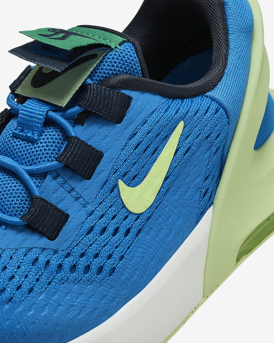 Nike Air Max 270 Go könnyen fel- és levehető cipő babáknak - Light Photo Blue/Summit White/Stadium Green/Barely Volt