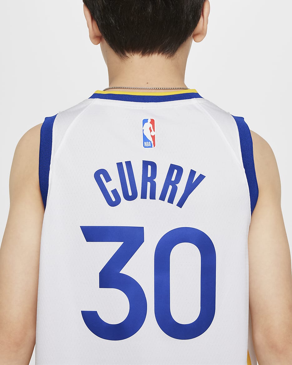 Stephen Curry Golden State Warriors 2022/23 Association Edition Older Kids' Nike NBA Swingman Jersey - White