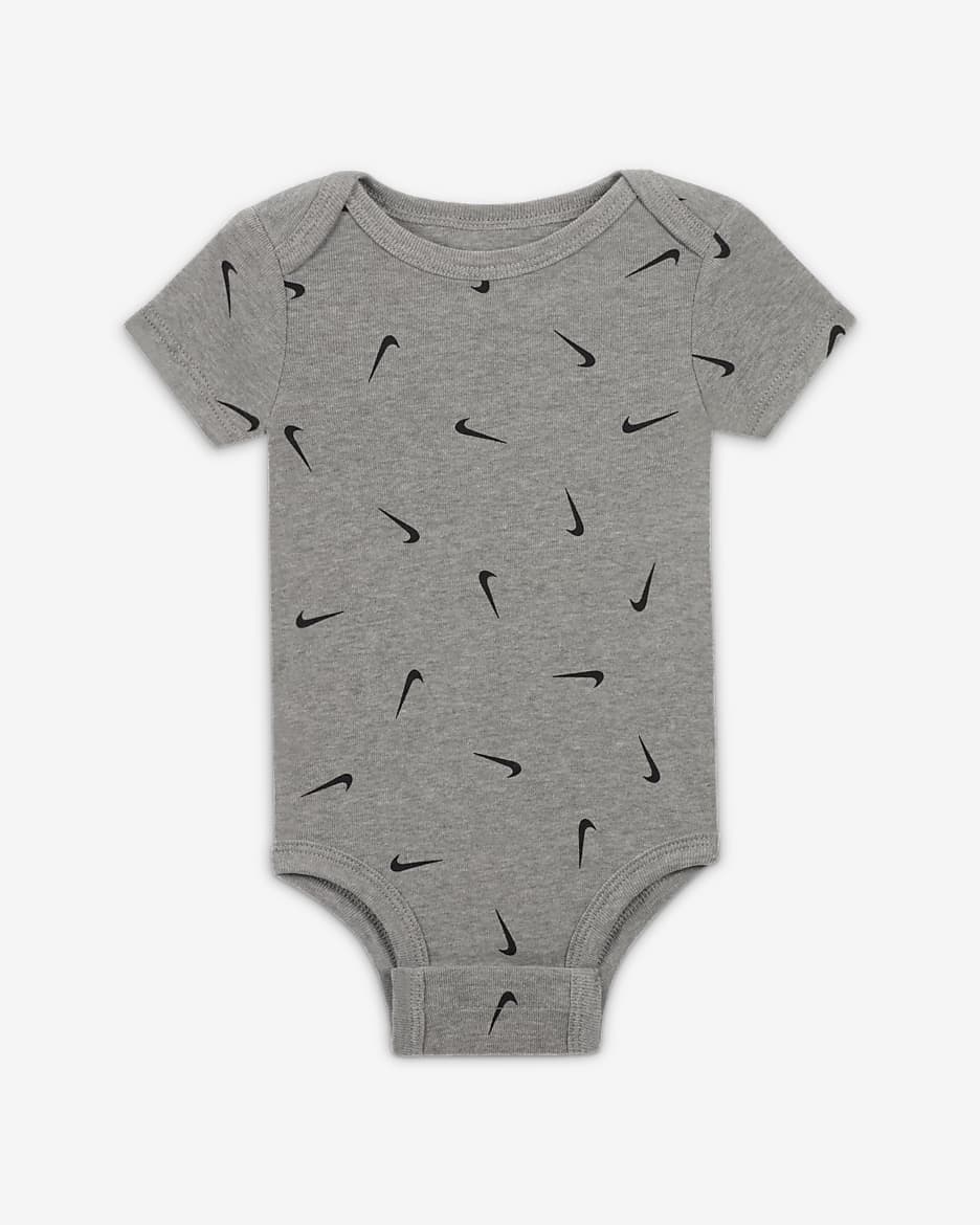 Nike Baby Essentials Baby (0–9M) 3-Pack Bodysuits - Dark Grey Heather