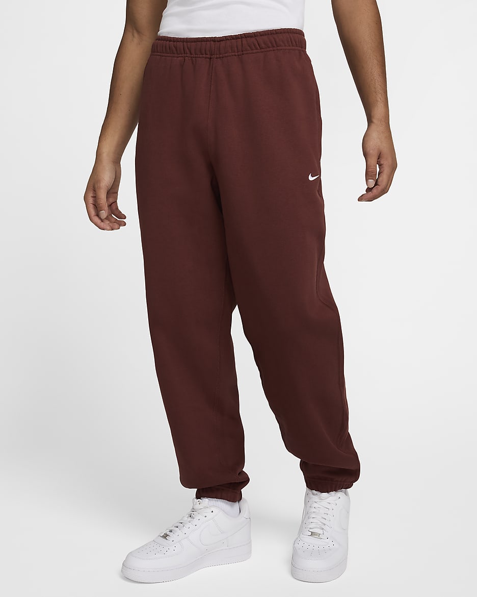 Nike Solo Swoosh Men's Fleece Pants - Dark Pony/White