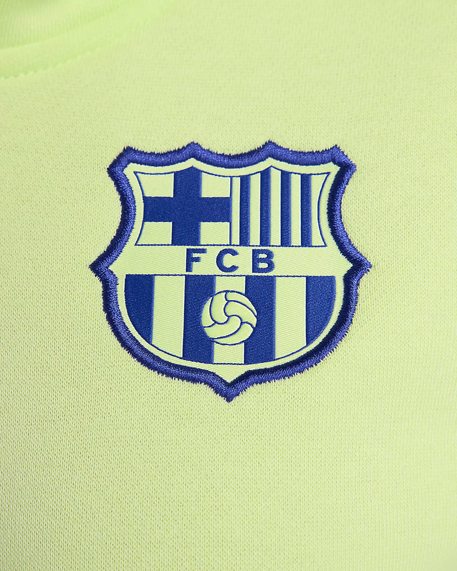 FC Barcelona Phoenix Fleece Third Nike Football-pullover-hættetrøje til kvinder - Light Liquid Lime/Old Royal