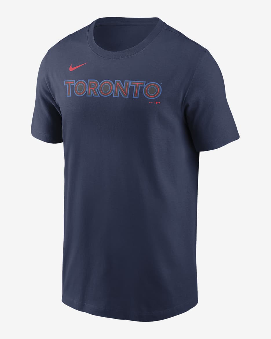 Playera Nike de la MLB para hombre Toronto Blue Jays City Connect Wordmark - Azul marino
