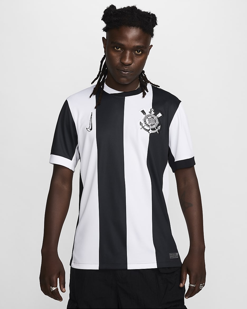 S.C. Maillot de foot replica Nike Dri-FIT Corinthians 2024/25 Stadium 3e tenue pour homme - Blanc/Noir