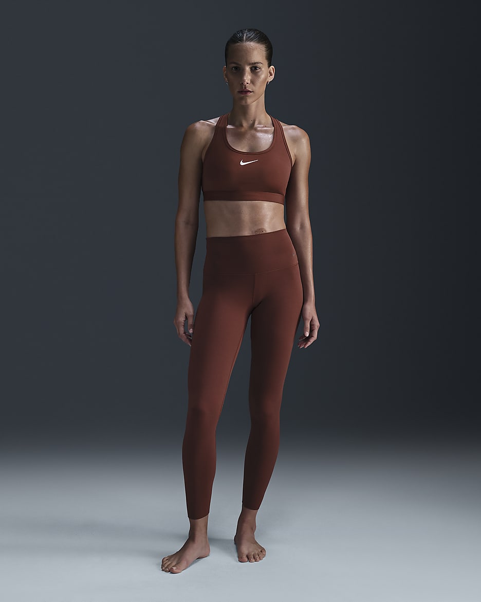 Leggings a tutta lunghezza a vita alta e sostegno leggero Nike Zenvy – Donna - Red Sepia/Nero