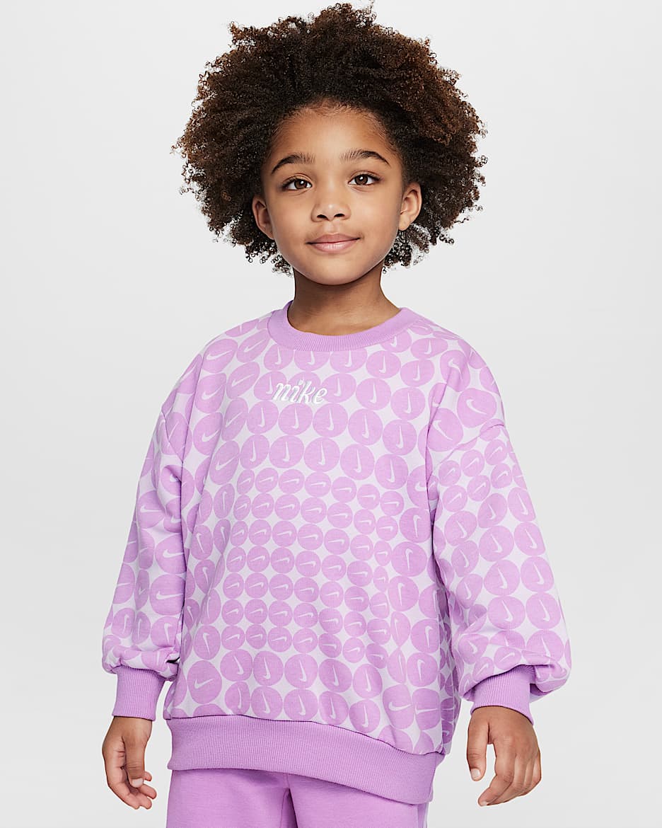 Nike Essentials Toddler Printed French Terry Crew Top - Doll