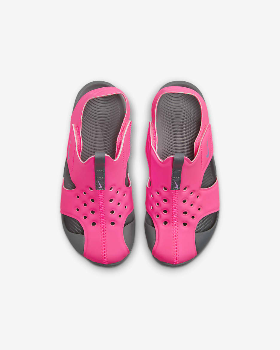 Klapki dla małych dzieci Nike Sunray Protect 2 - Hyper Pink/Smoke Grey/Fuchsia Glow