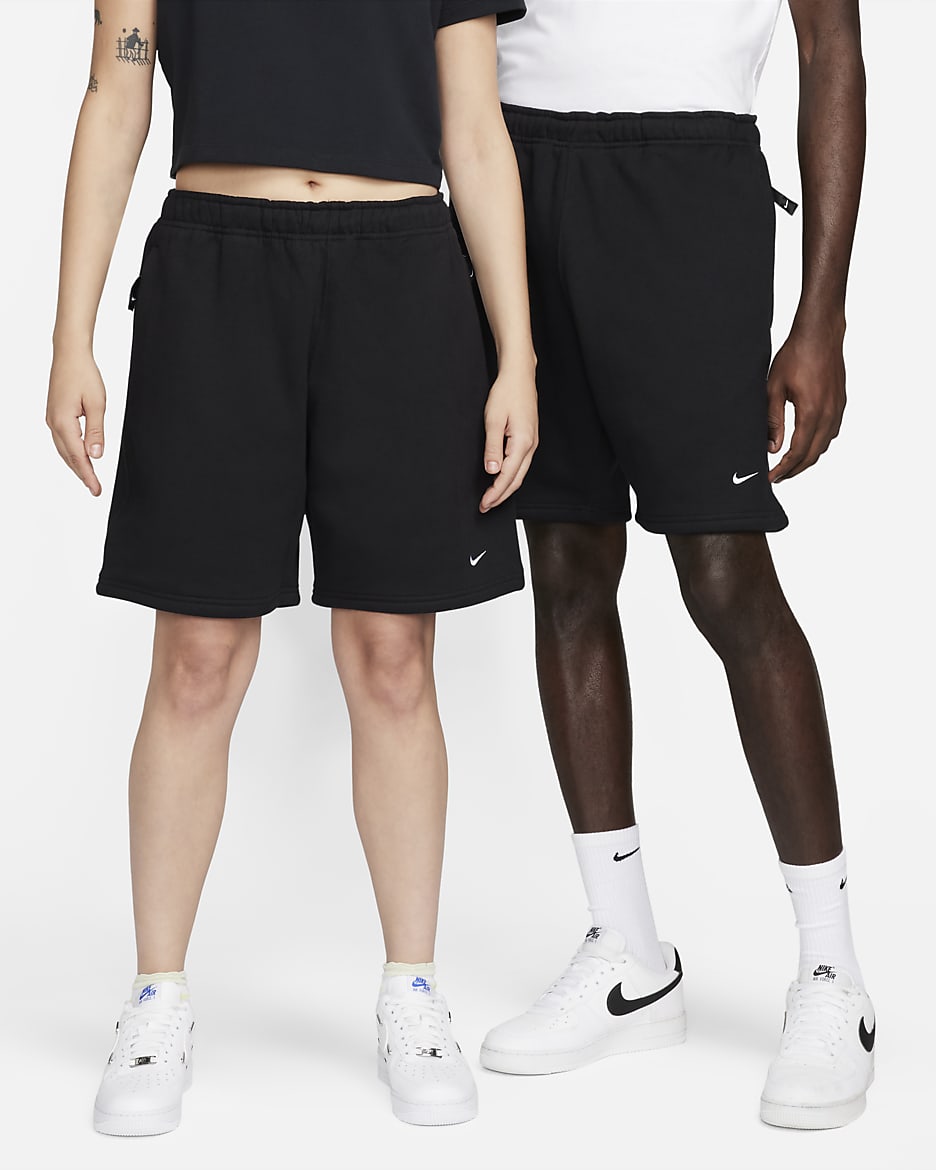 Shorts de tejido Fleece Nike Solo Swoosh - Negro/Blanco
