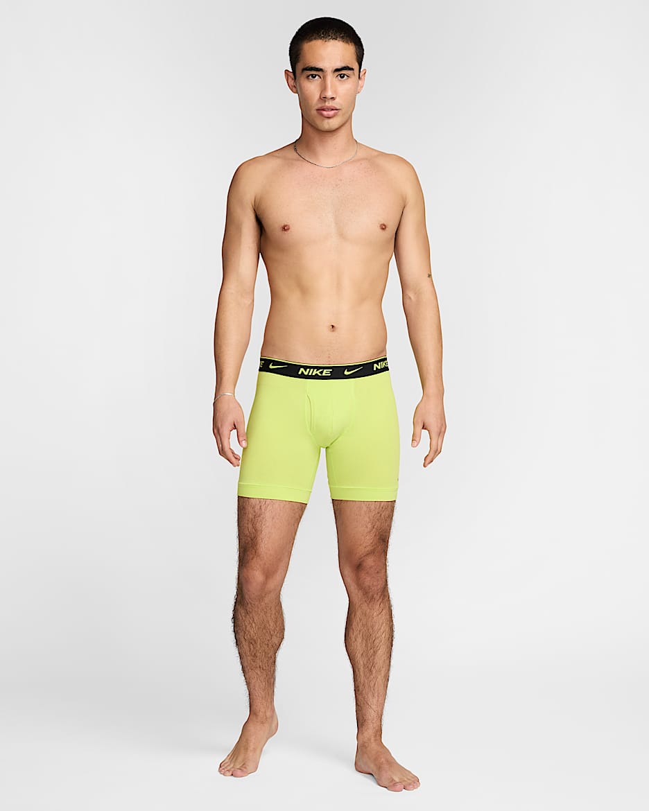 Nike Dri-FIT Essential Cotton Stretch Men's Boxer Briefs (3-Pack) - Chartreuse