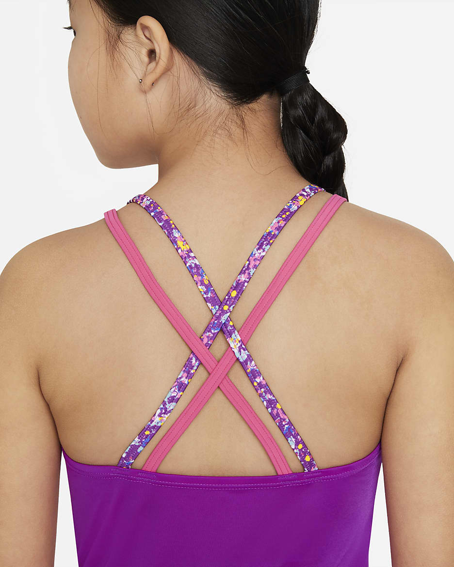 Nike Spiderback Big Kids' (Girls') Tankini - Vivid Purple