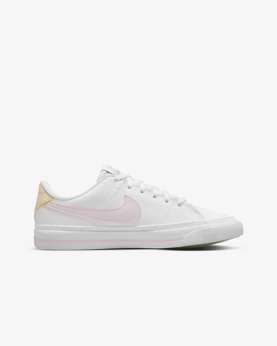 Tenis para niños grandes Nike Court Legacy - Blanco/Sésamo/Pulpa dulce/Espuma rosa