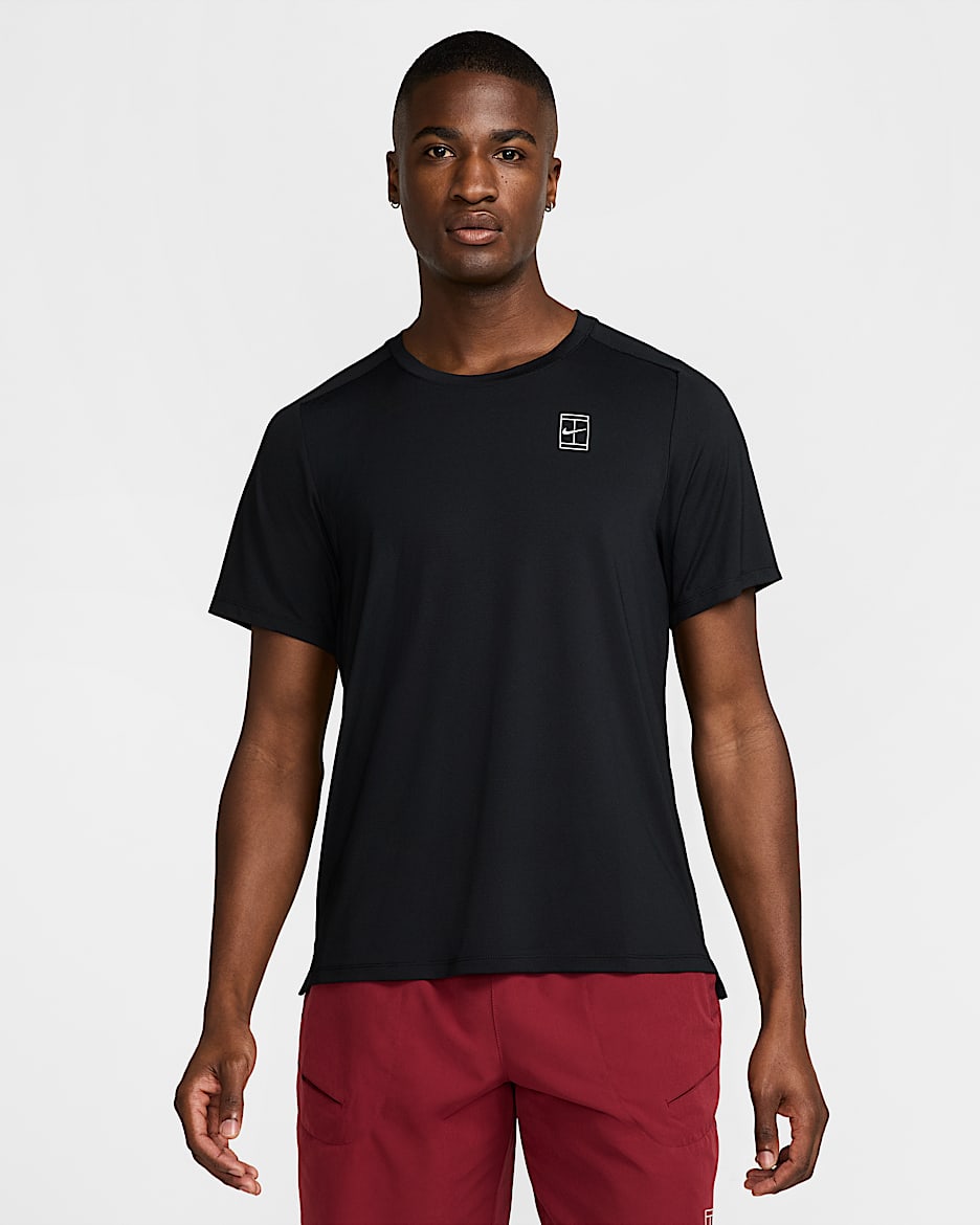 NikeCourt Advantage Men's Dri-FIT Tennis Top - Black/White