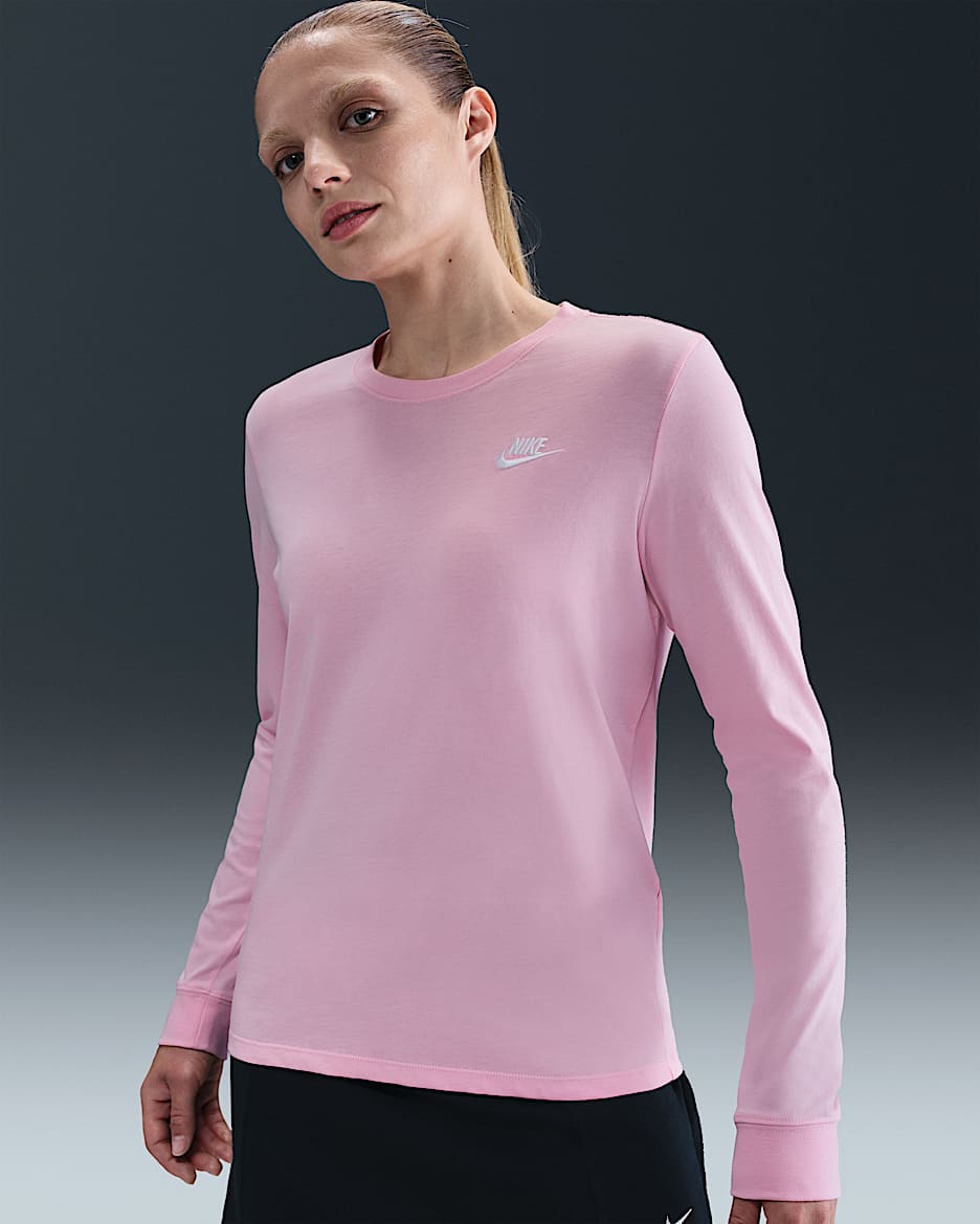 Nike Sportswear Club Women's Long-Sleeve T-Shirt - Medium Soft Pink