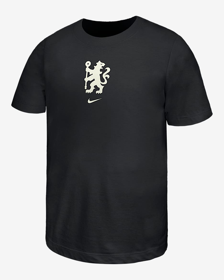 Playera de fútbol Nike para niños talla grande Chelsea FC Core - Negro