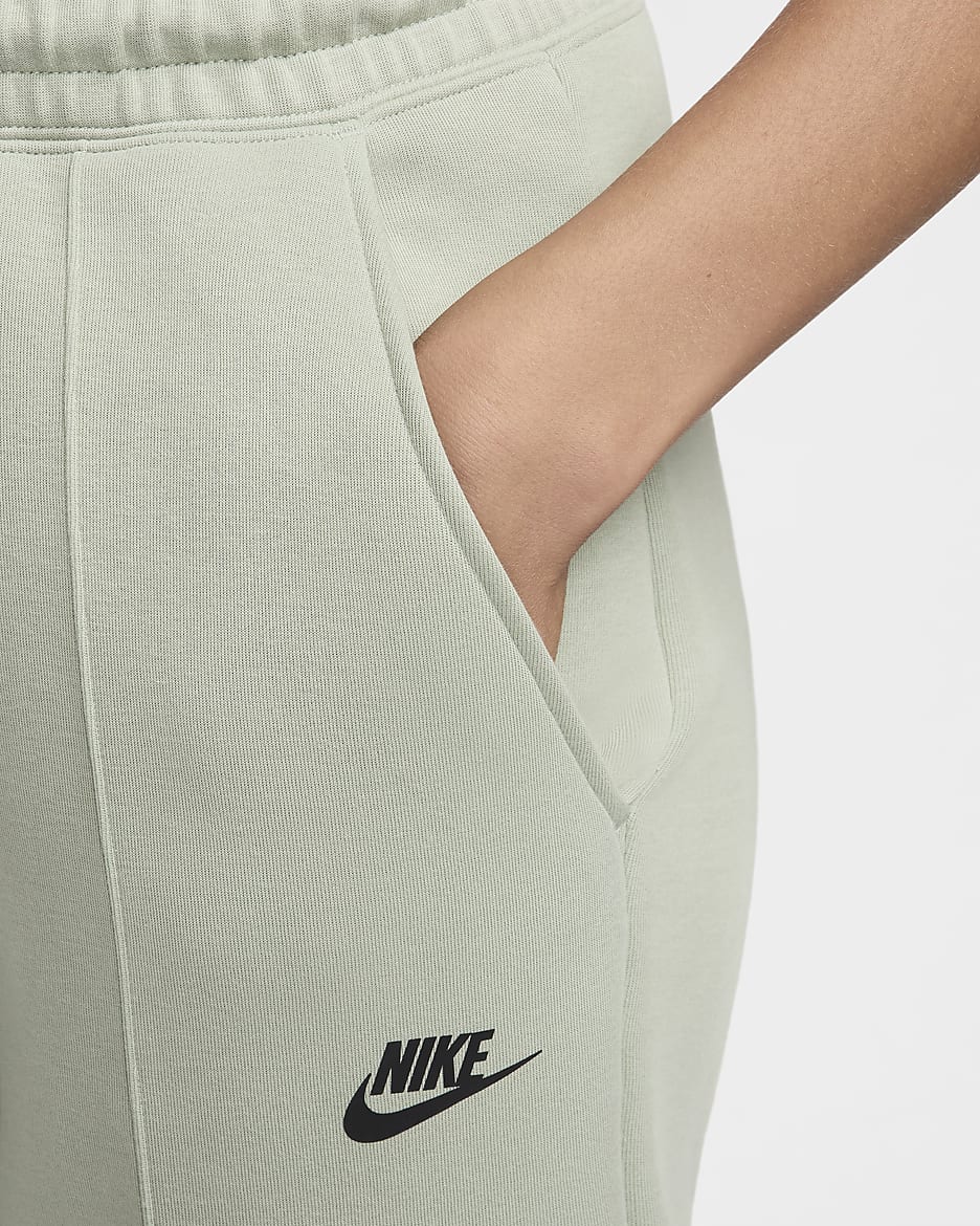 Pantalon de jogging taille mi-haute Nike Sportswear Tech Fleece pour femme - Jade Horizon/Noir