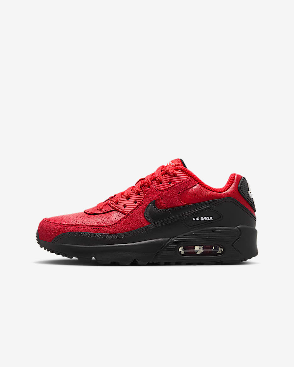 Nike Air Max 90 SE Older Kids' Shoes - Speed Red/Black/Wolf Grey/White
