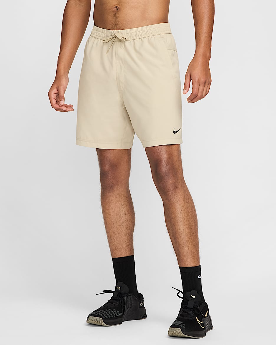 Nike Form Men's Dri-FIT 18cm (approx.) Unlined Versatile Shorts - Desert Khaki/Black