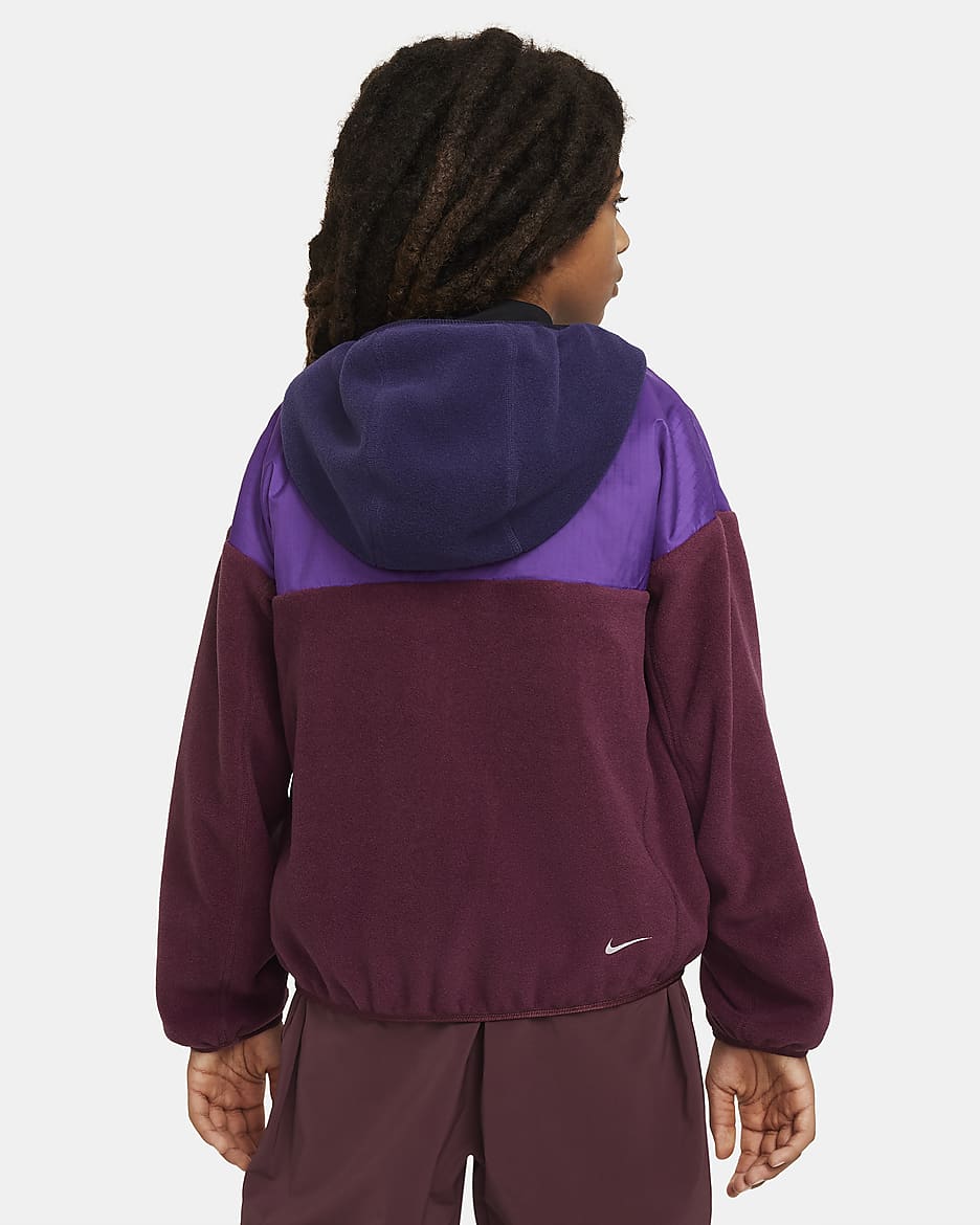 Sudadera con gorro para niños talla grande Nike ACG "Wolf Tree" - Castaña noche/Morado tinta/Morado cosmos/Blanco cumbre