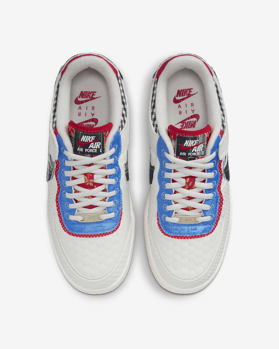 Tenis para mujer Nike Air Force 1 Shadow - Vela/Verde clásico/Azul universitario/Multicolor