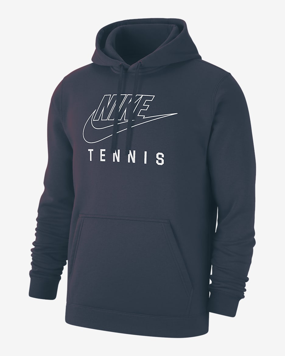 Nike Swoosh Club Fleece Men's Tennis Pullover Hoodie - Thunder Blue