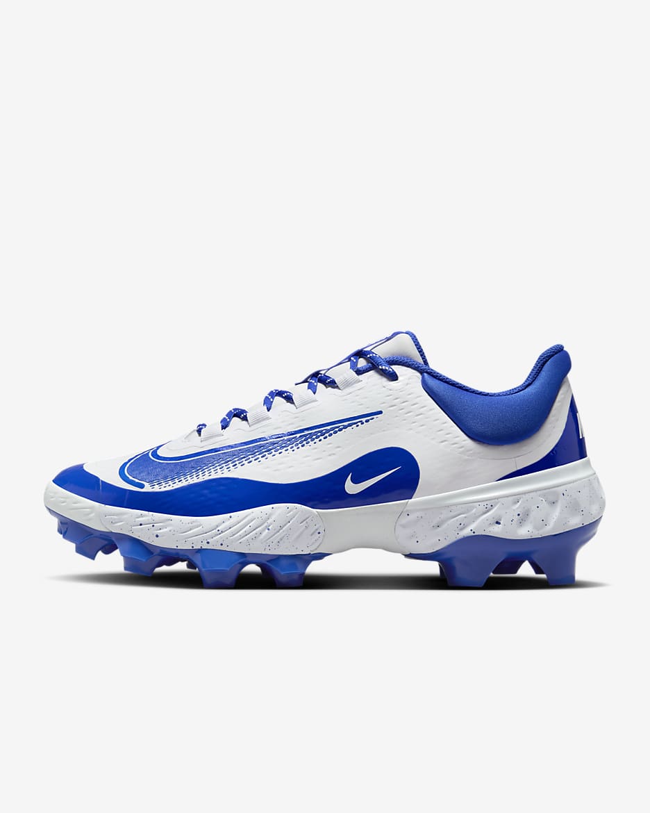 Nike Alpha Huarache Elite 4 Low MCS Men's Baseball Cleats - White/Hyper Royal