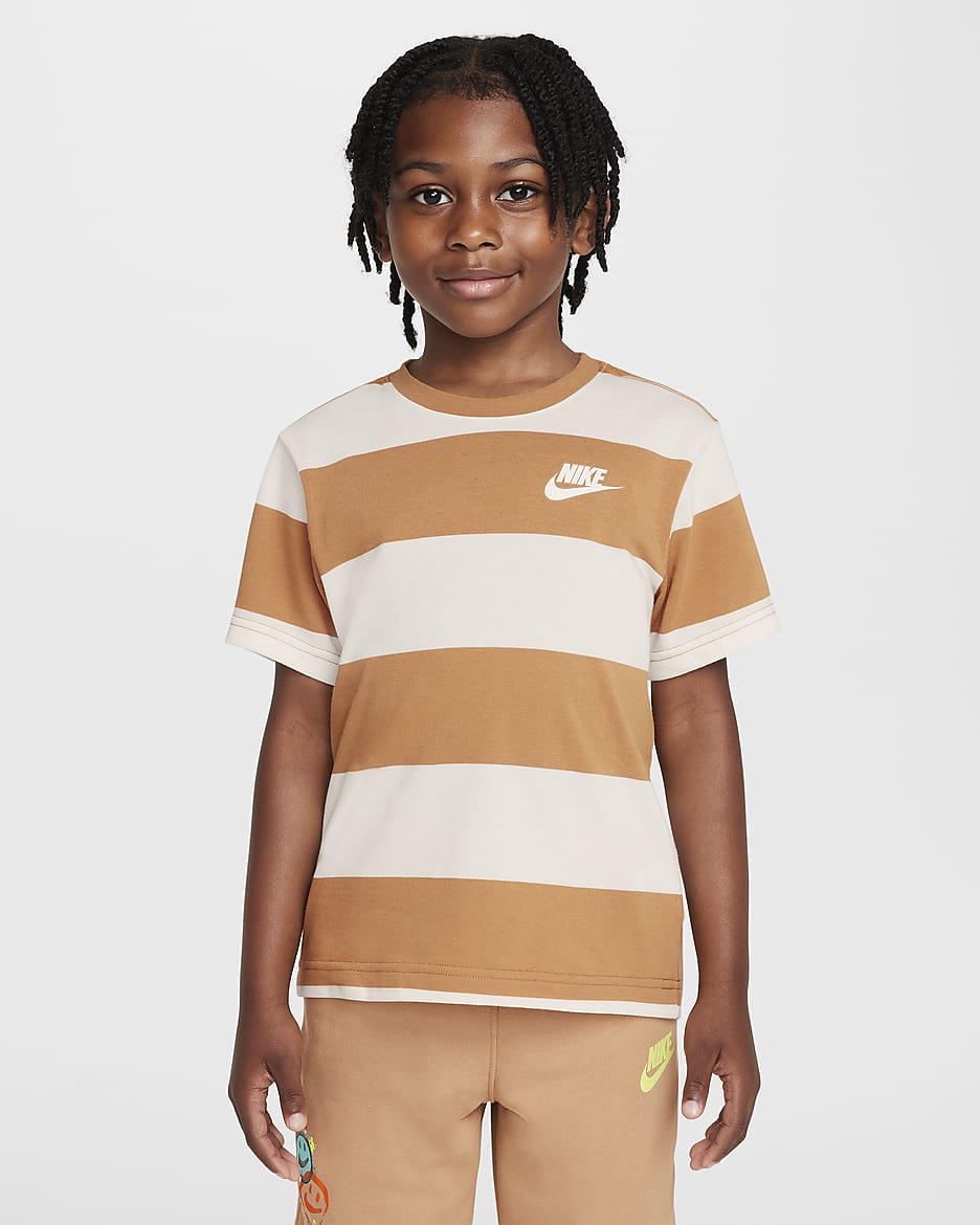 Nike Little Kids' Rugby Stripe T-Shirt - Flax