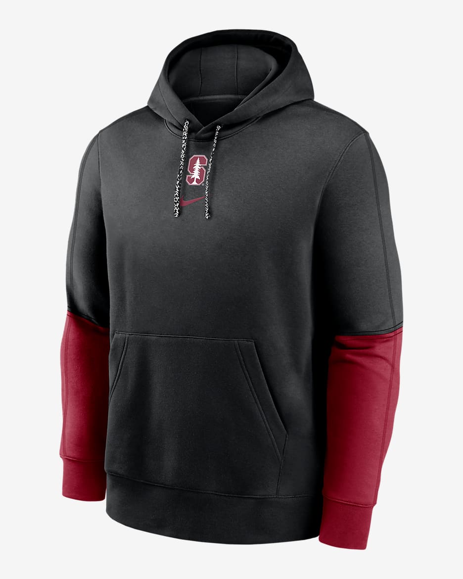Sudadera con gorro sin cierre universitaria Nike para hombre Stanford Cardinal Sideline Team Issue Club - Negro