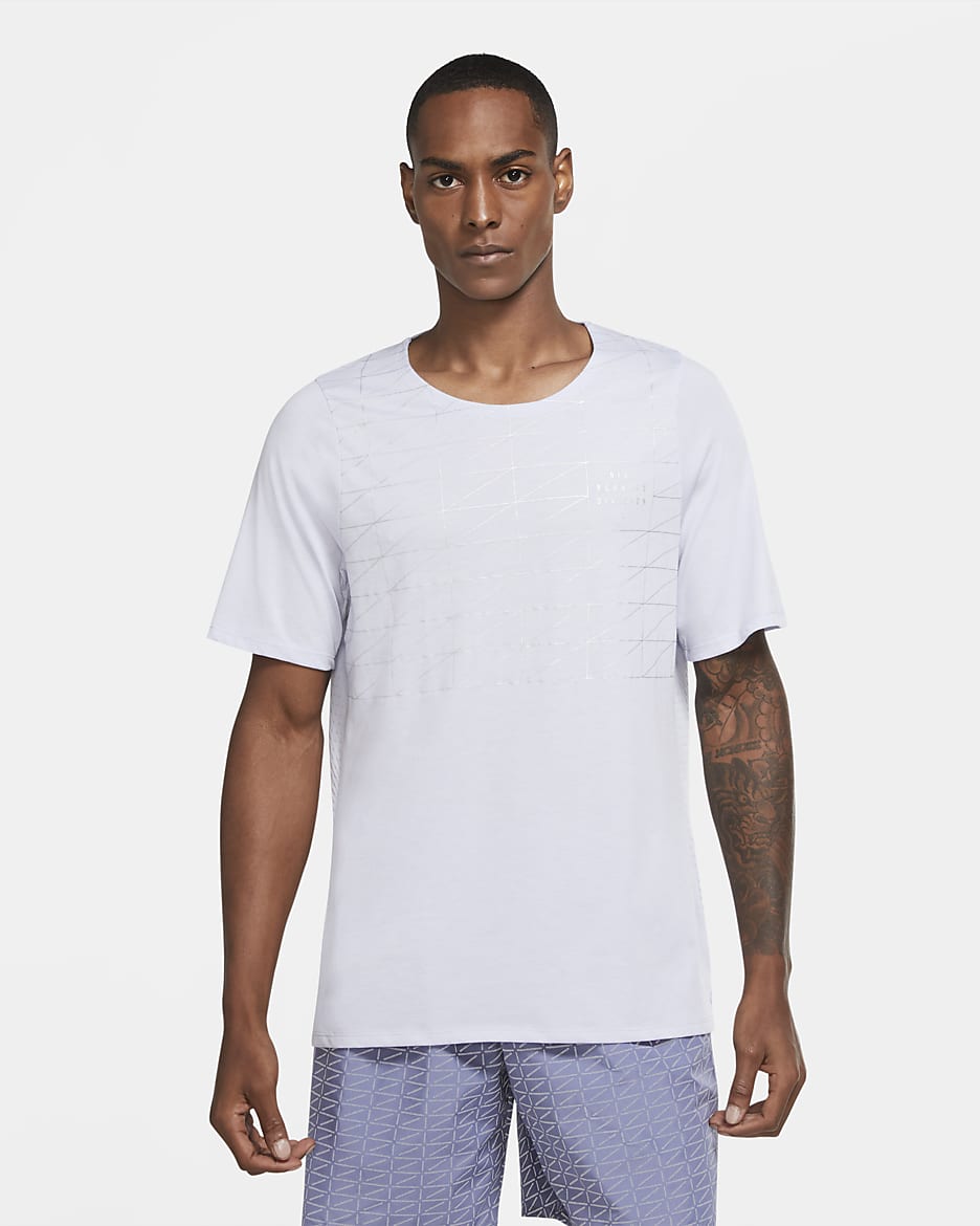 Haut de running réfléchissant à manches courtes Nike Rise 365 Run Division pour Homme - Ghost