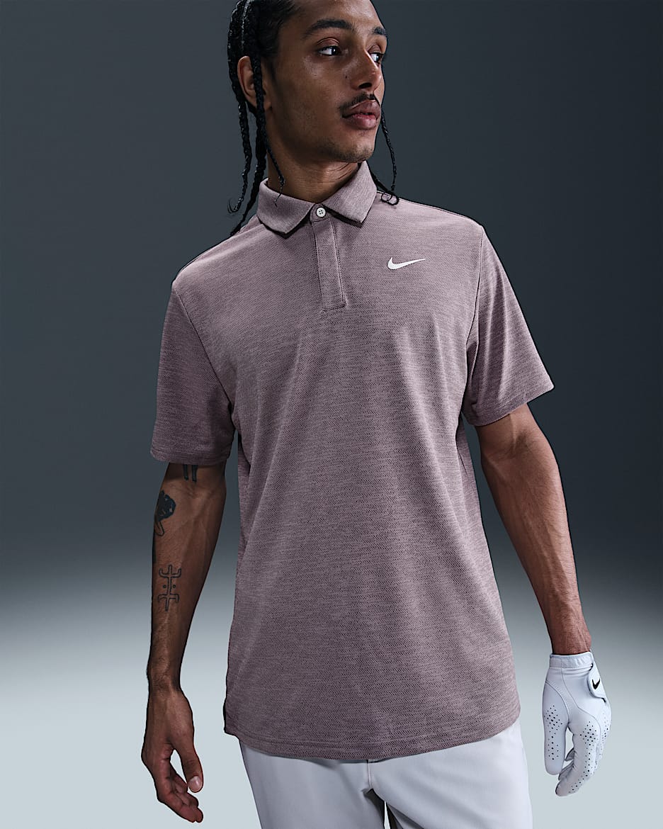Nike Tour Polo de golf de tejido Jacquard Dri-FIT - Hombre - Taupe Grey/Cave Purple/Pale Ivory